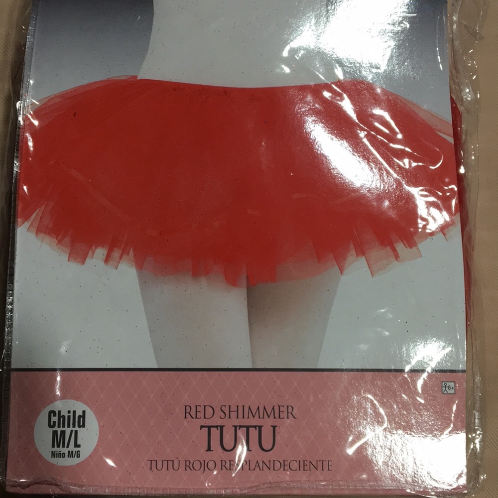 Girls red shimmer tutu